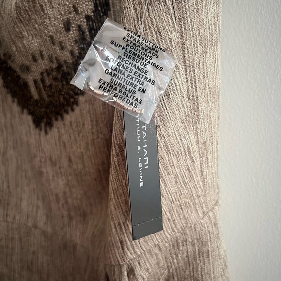 NWT Tahari Arthur S. Levine Valerie Light Caramel Sleeveless Beaded Dress - Picture 7 of 11